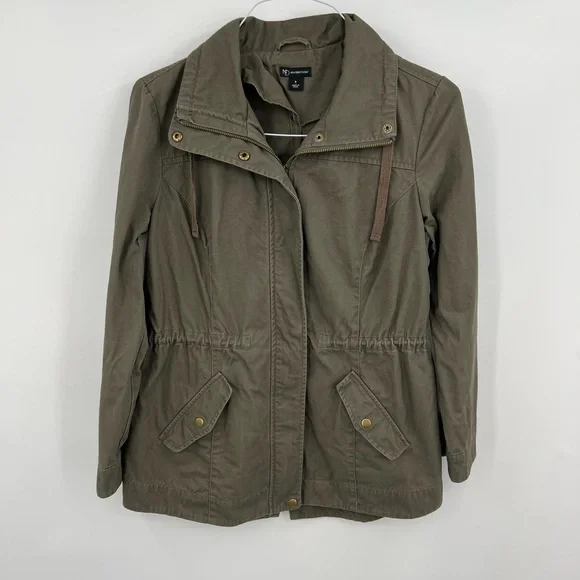 Army Green Fall Zip Up Jacket - Picture 2 of 8